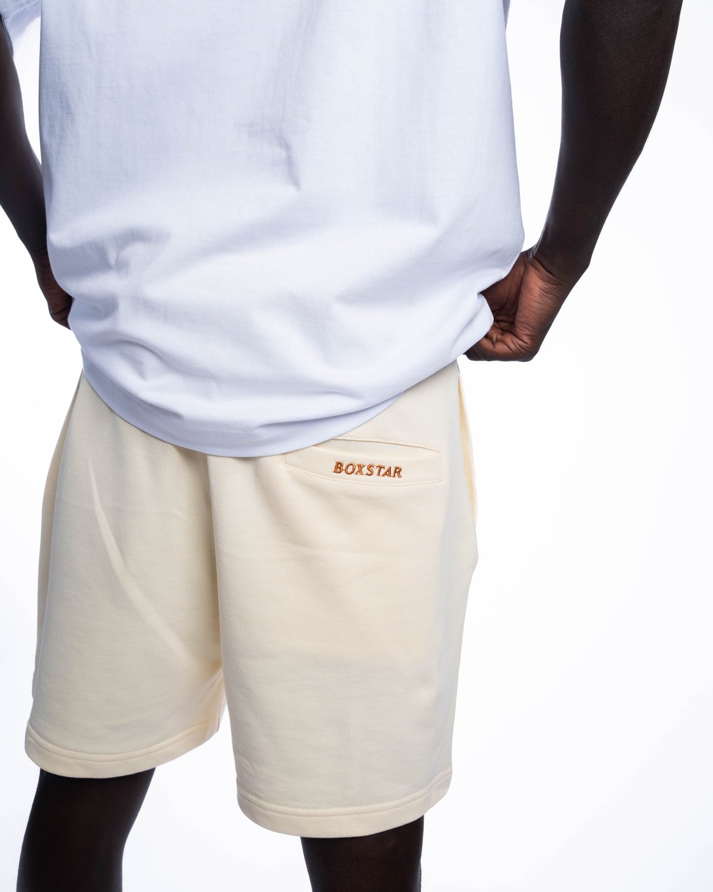 CREAM SWEAT SHORTS - BOXSTAR DESIGNS