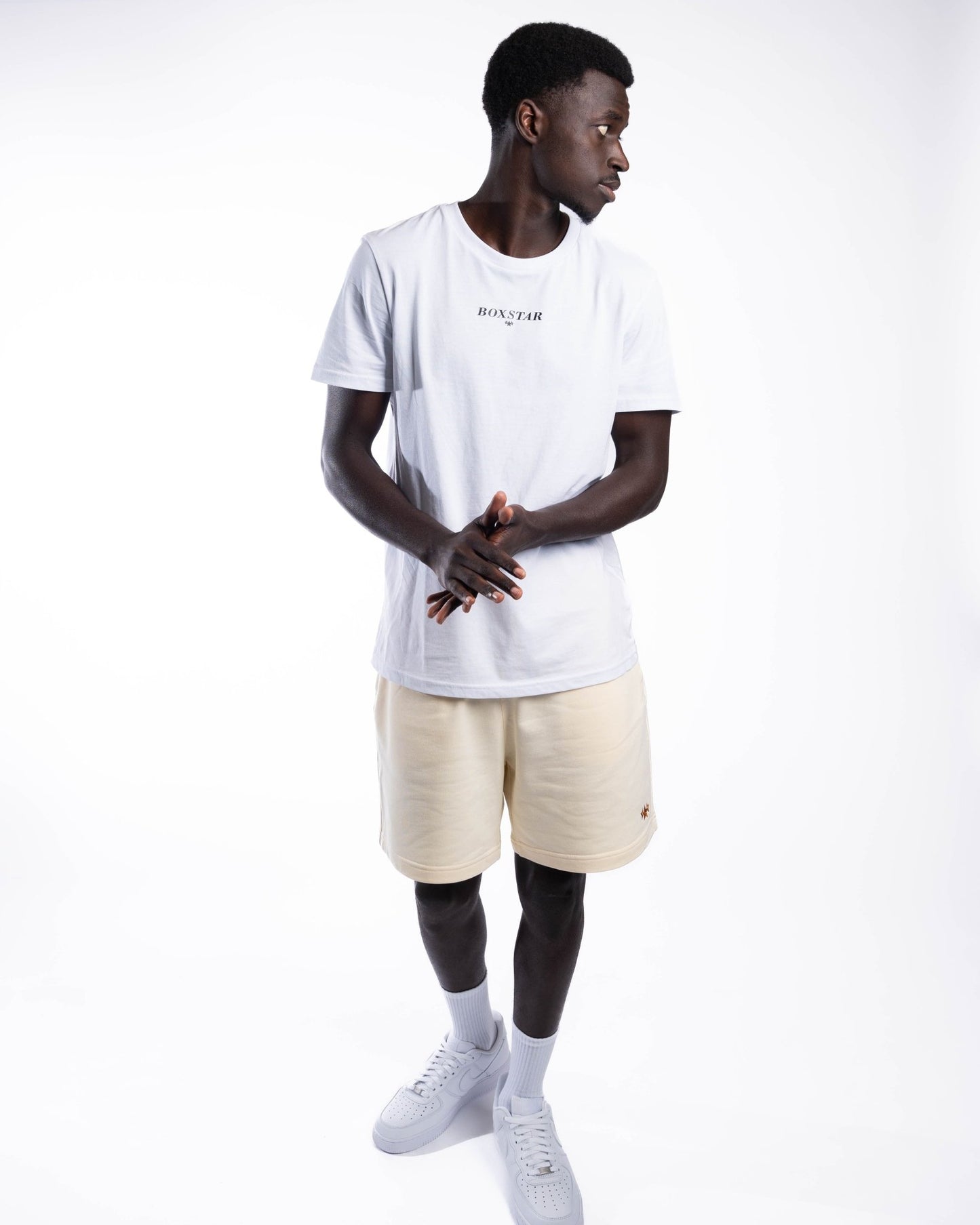 CREAM SWEAT SHORTS - BOXSTAR DESIGNS