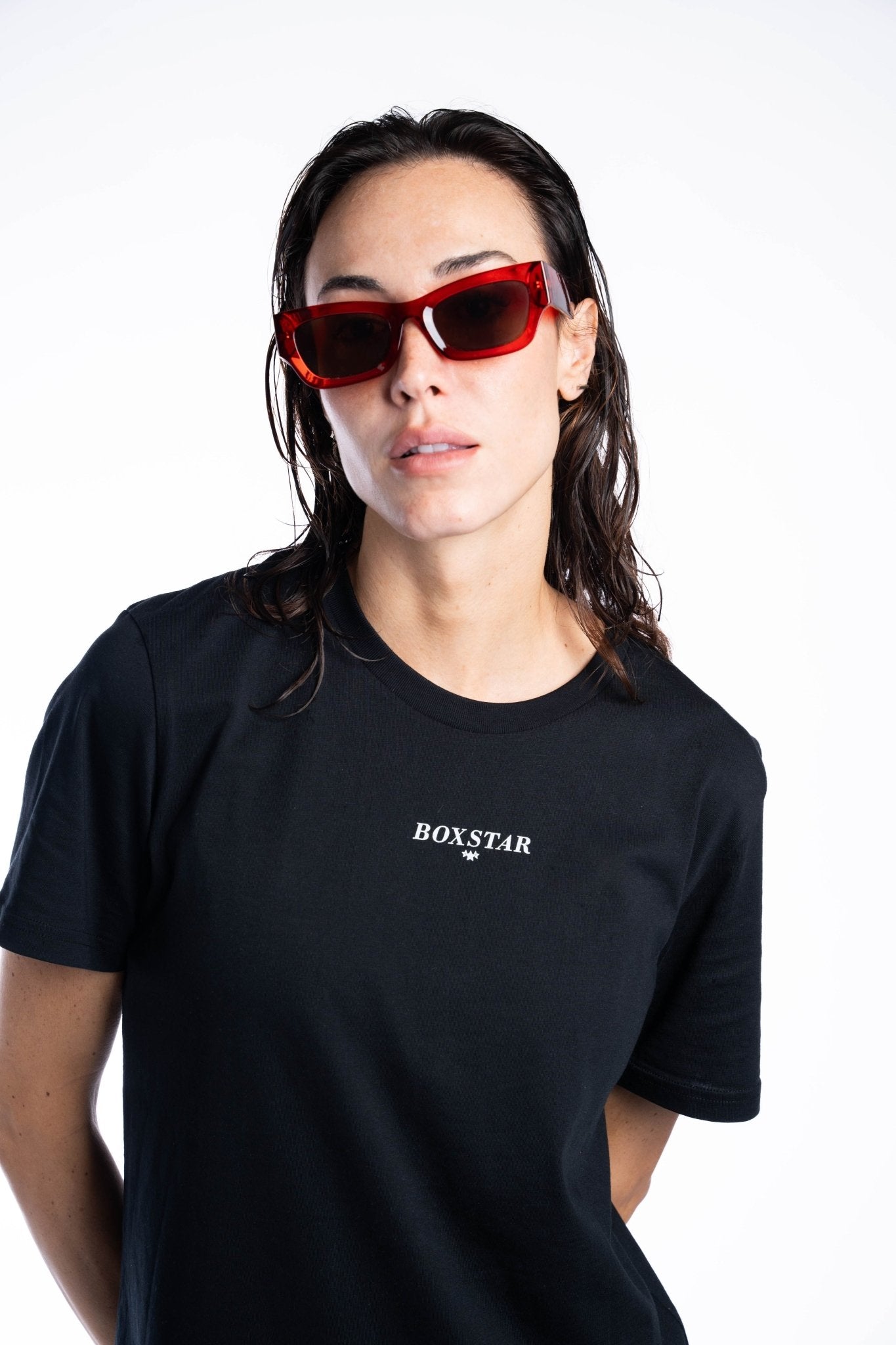 STRAP SEASON BLACK TEE - BOXSTAR DESIGNS