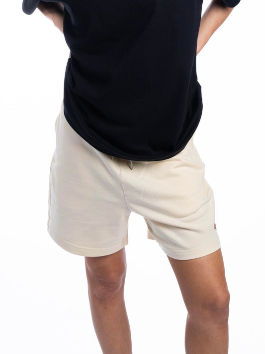 CREAM SWEAT SHORTS - BOXSTAR DESIGNS